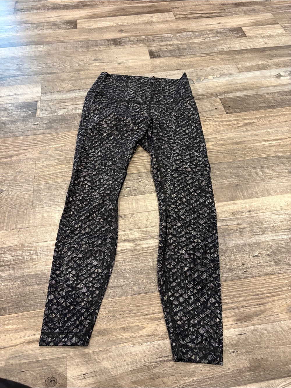 lululemon athletica Black Textured Geometric Leggings
